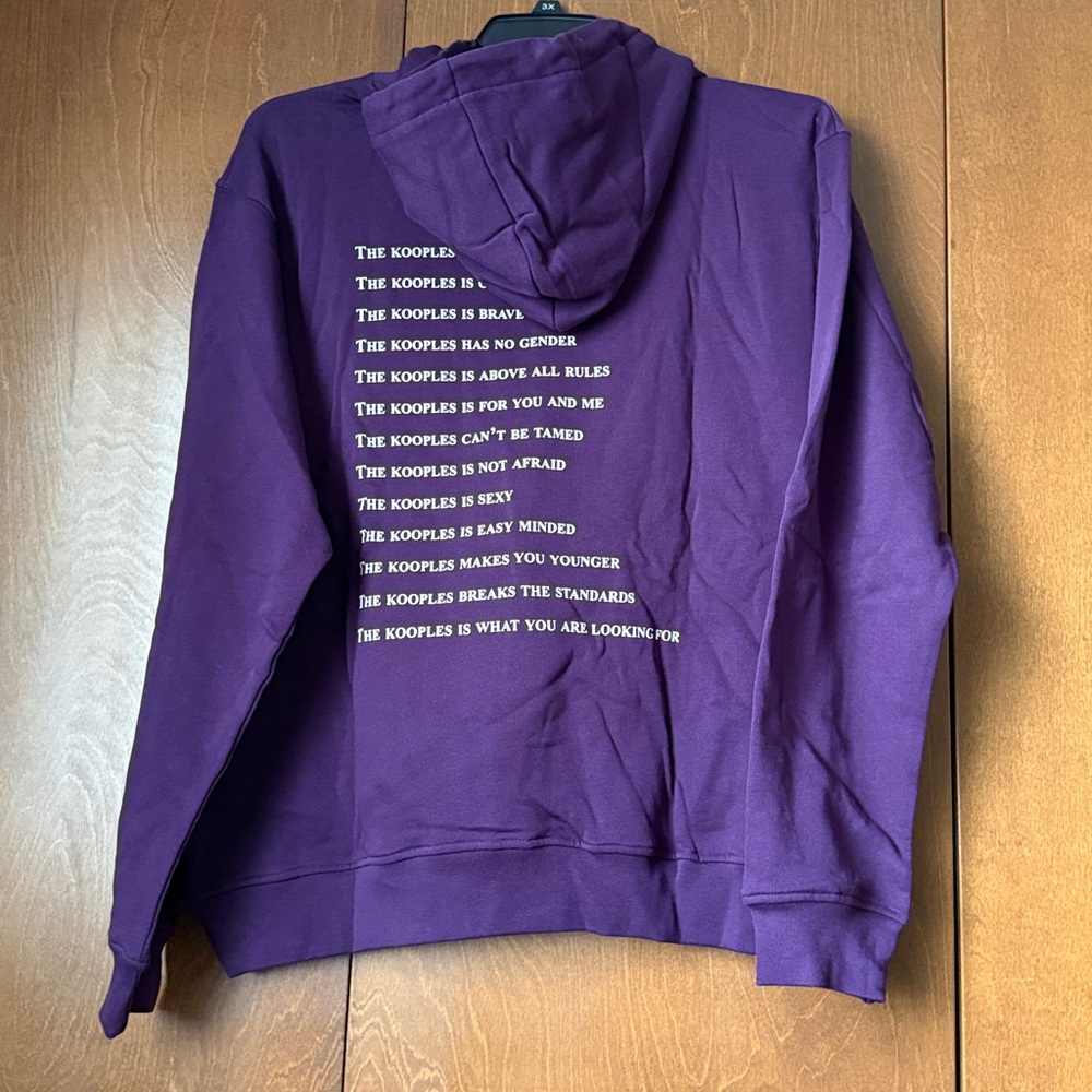 The Kooples What Is? Purple Graphic Hoodie Sweatshirt Relaxed NWT Sz XL Ret $240 - Picture 3 of 11